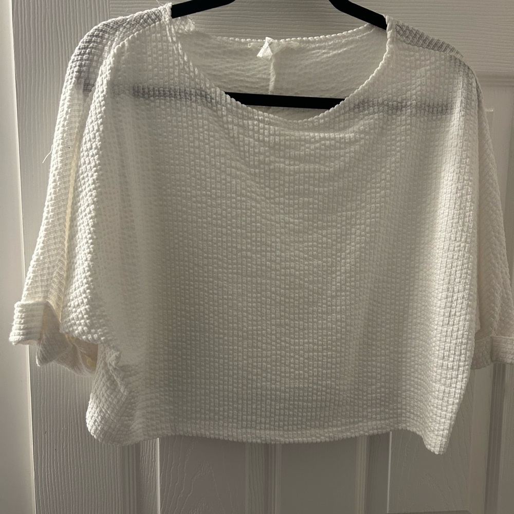 Women's White Textured Top